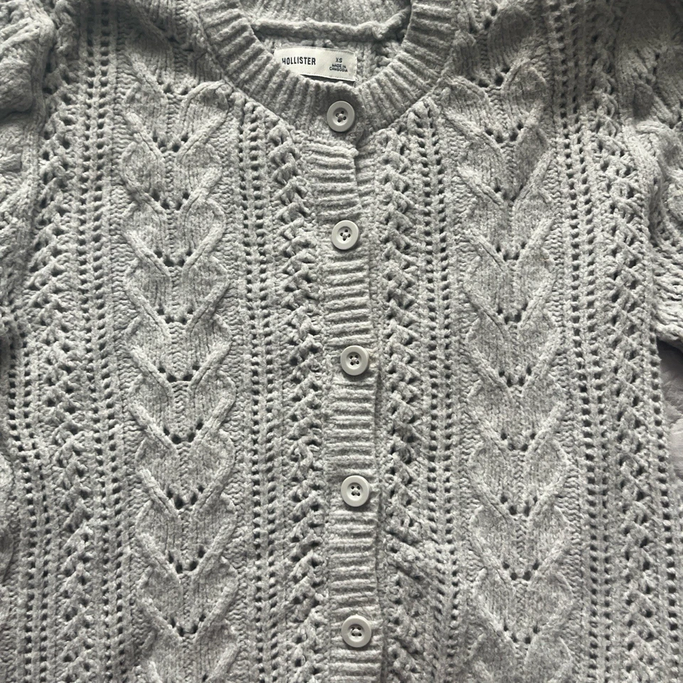 Hollister серый вязаный уютный кардиган женщин размер очень маленький Xs - Изображение 3 из 3