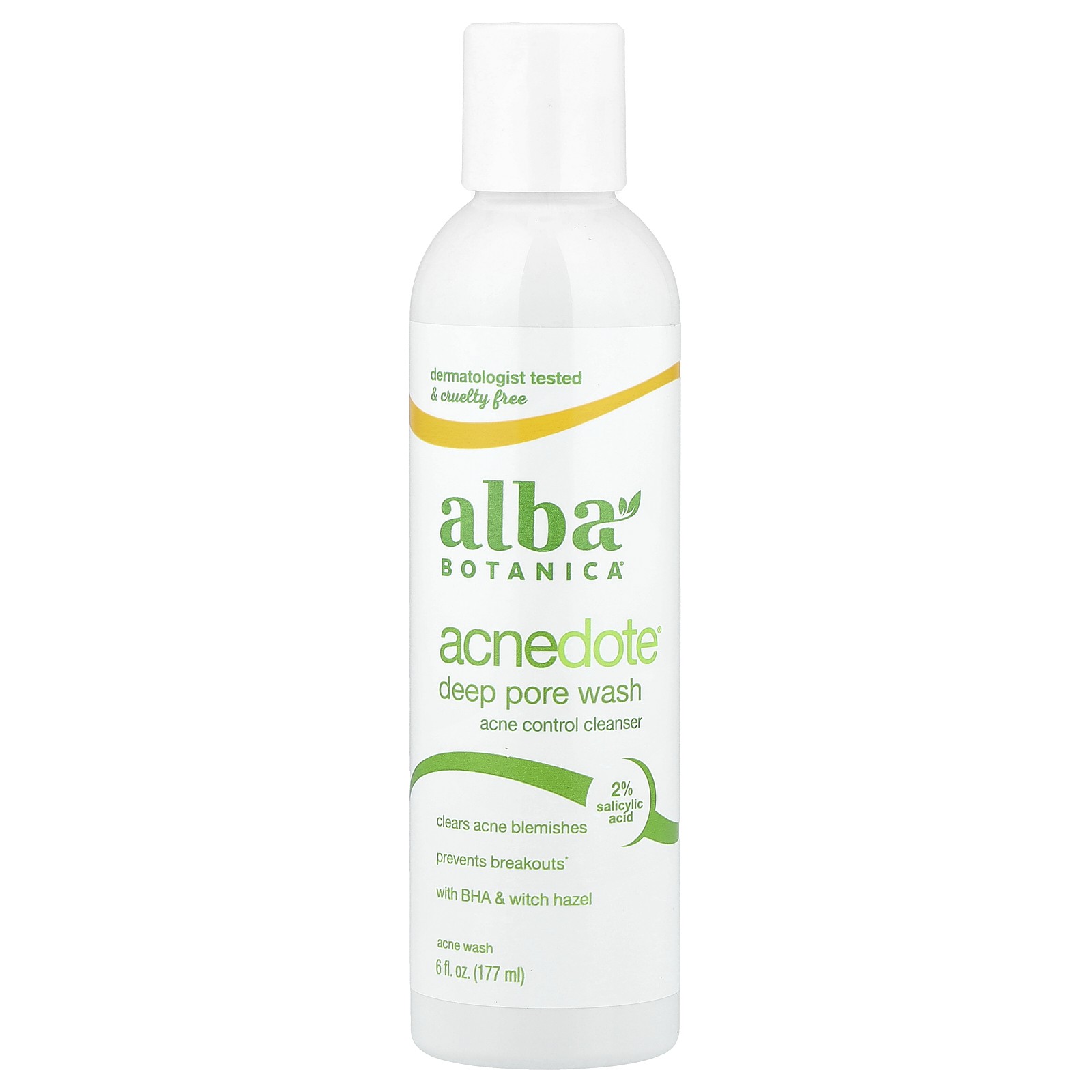 Alba Botanica Acne Dote Deep Pore Wash без масла 6 жидких унций 177 мл Leaping Bunny, Нет