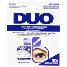 Duo Quick Set Clear Lash Glue, Striplash Adhesive with Applicator, Latex Free, R