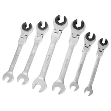 Anbull Ratcheting Combination Wrench with Open Flex head 6PCS SAE Ratcheting Set