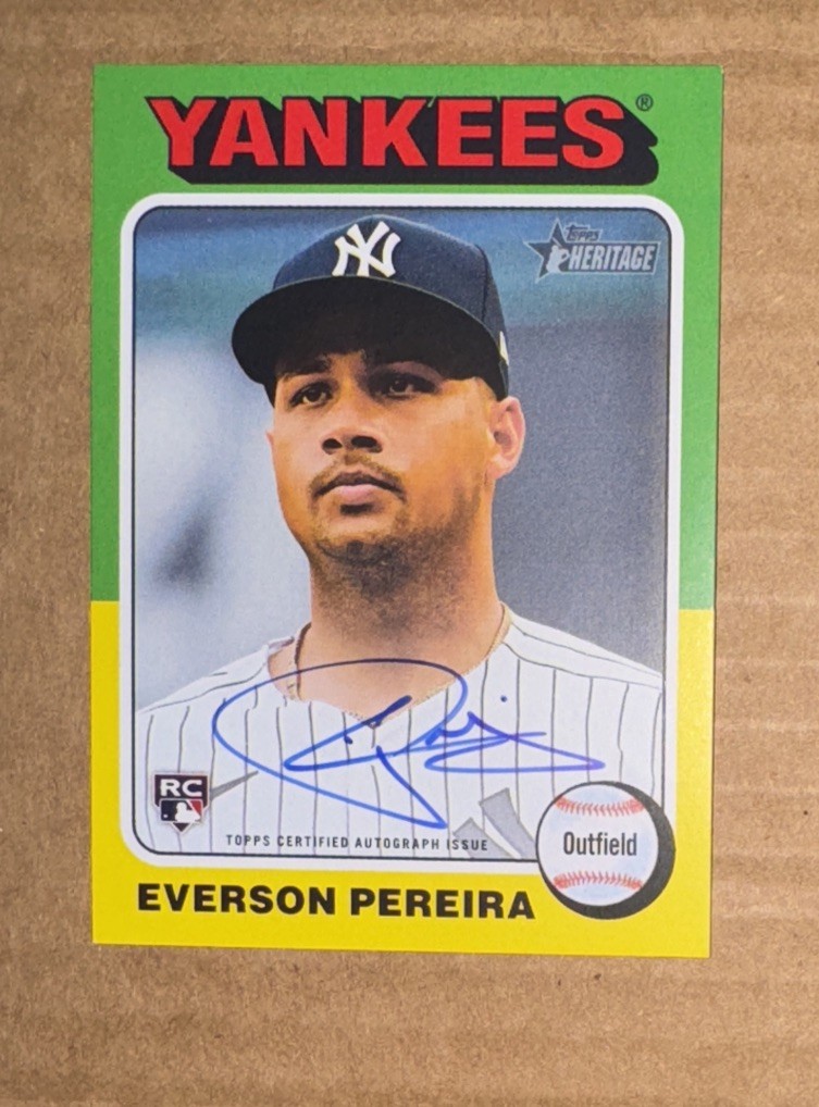 2024 Topps Heritage Real One Autographs Everson Pereira RC Free Shipping!!