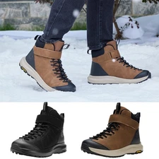 FitVille Winter Boots Mens Extra Wide Fur Lined Snow Boots Non-Slip Hook & Loop