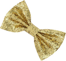 Sparkly Gold Bow Tie Gold Sequin Bow Tie Glitter Bowtie for Men Men's Golden Pre