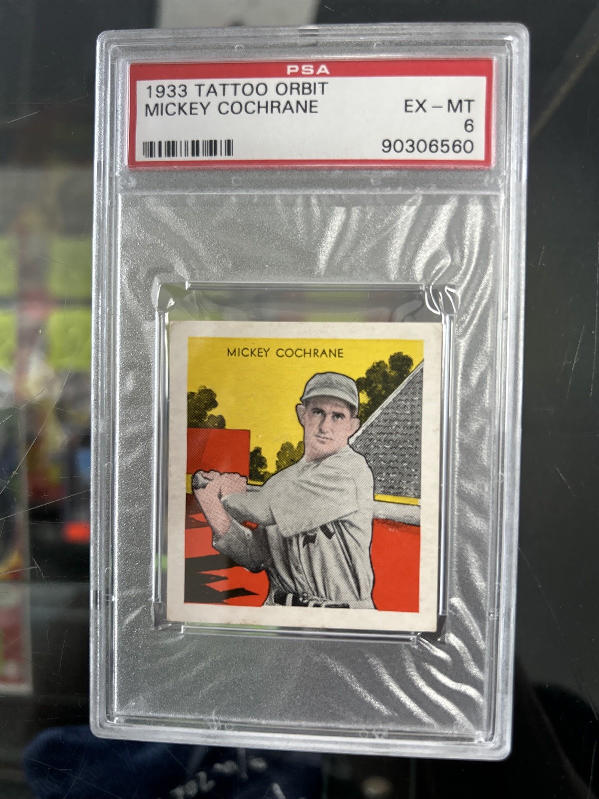 1933 Tattoo Orbits Mickey Cochrane - PSA 6 EX-MT 🔥 Rare Vintage Baseball Card view 2