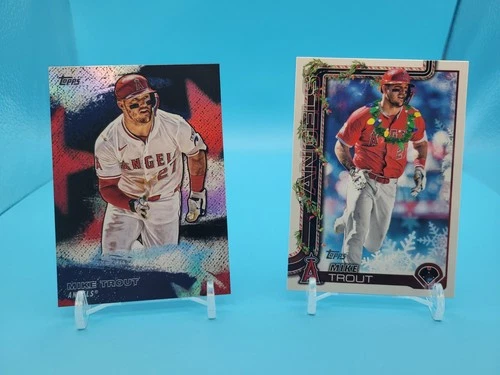 MIKE TROUT - 2025-26 Topps Holiday Wreath & Stars Of MLB Card Lot Of (2) Angels