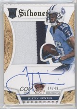2013 Panini Crown Royale Silhouettes Gold Auto 4/49 Justin Hunter #216 Auto 1u6