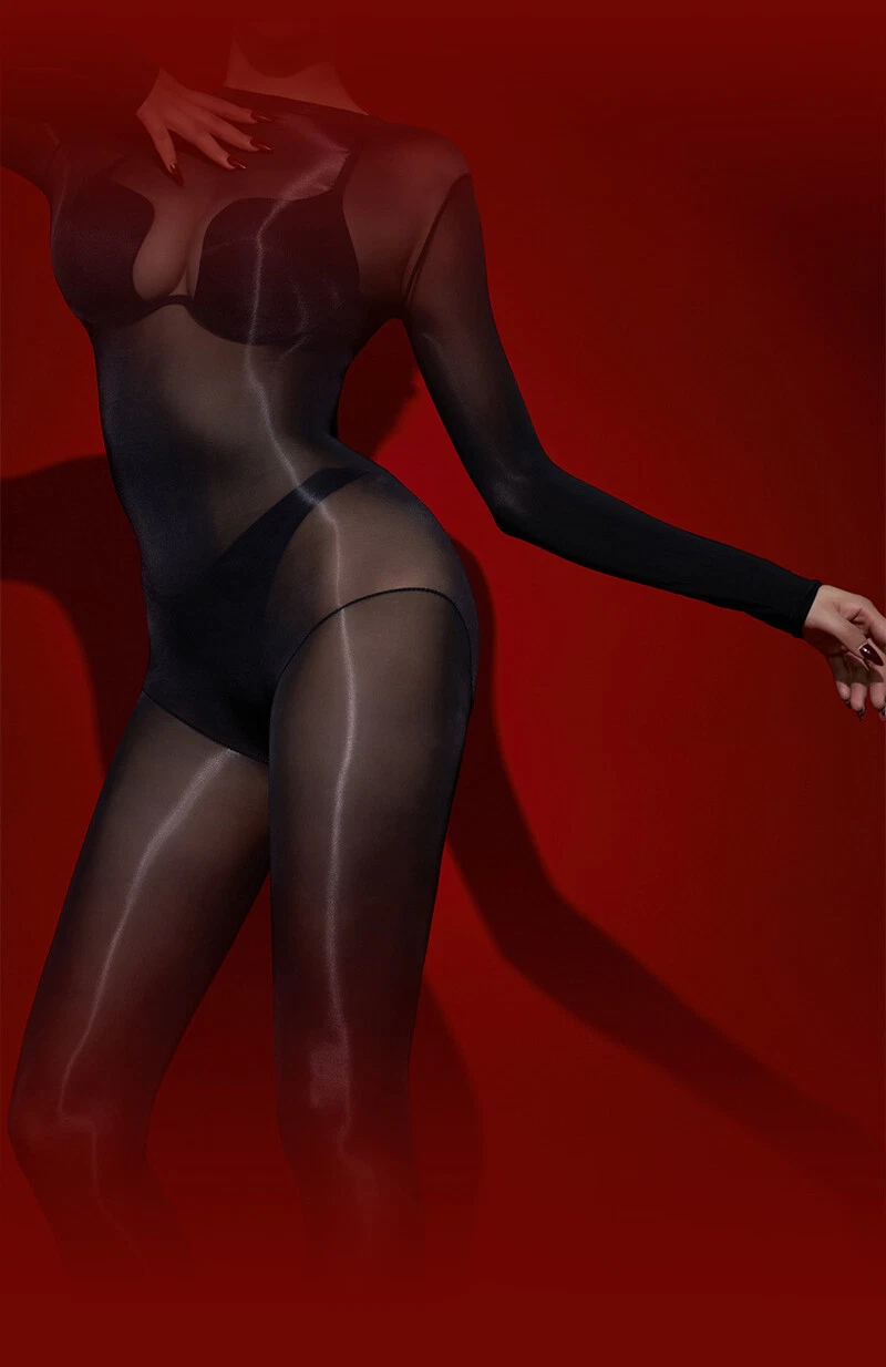 High Quality Oil Shiny Bodysuit Glossy Transparent Seamless Full Body stockings