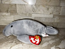 1995 Retired Ty Beanie Baby Manny The Manatee Errors Misprint Tag Tags