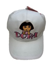 DORA THE EXPLORER Logo Youth Girl  s Hat/Cap Baseball White Nick Jr Explorer NWT