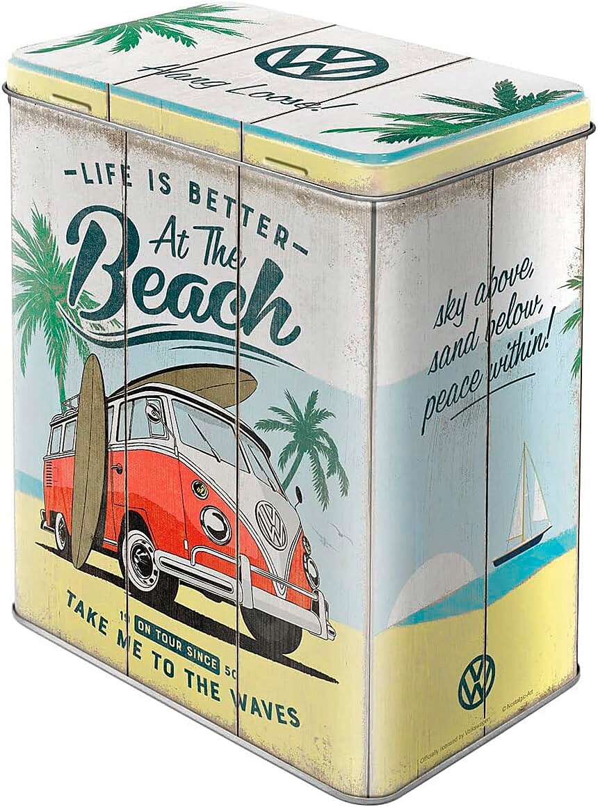 VW Storage Tin, Nostalgic Art Camper Van Storage Tin, Large Retro VW Storage Tin