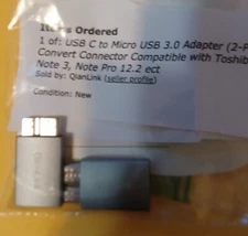 QianLink High Quality Digital Adapter 2pk USB C F to Micro USB 3.0 Adaptor