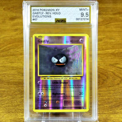 Pokemon XY Evolutions Gastly 47/108 AGS Mint+ 9.5 Reverse Holo Common 2016 