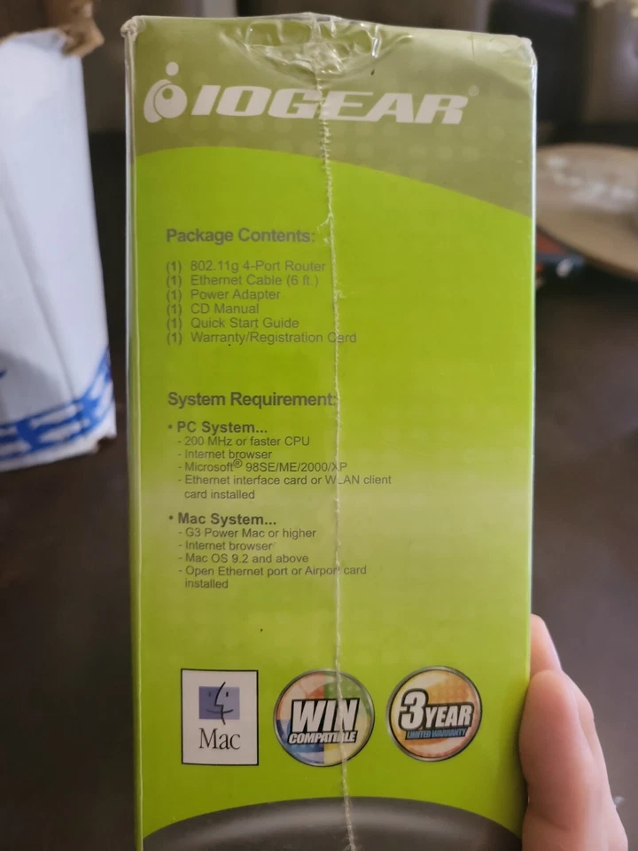 Router inalámbrico G Iogear 802.11g oficina en casa Gwa502 Foto 3 de 3