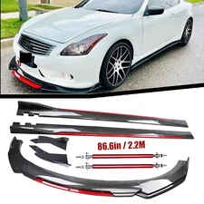 Front Bumper Lip Spoiler Body Kit Side Skirt Carbon Fiber For Infiniti Q50 G37