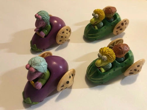 4 Vintage 1988 Fraggle Rock McDonalds Vegetable Cars - FREE SHIP