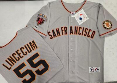 40531 Majestic San Francisco Giants TIM LINCECUM 2010 WORLD SERIES Jersey  GRAY