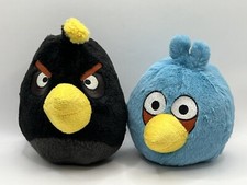 2 Commonwealth Black Blue Angry Birds 5" Plush Soft Toy Stuffed Animal