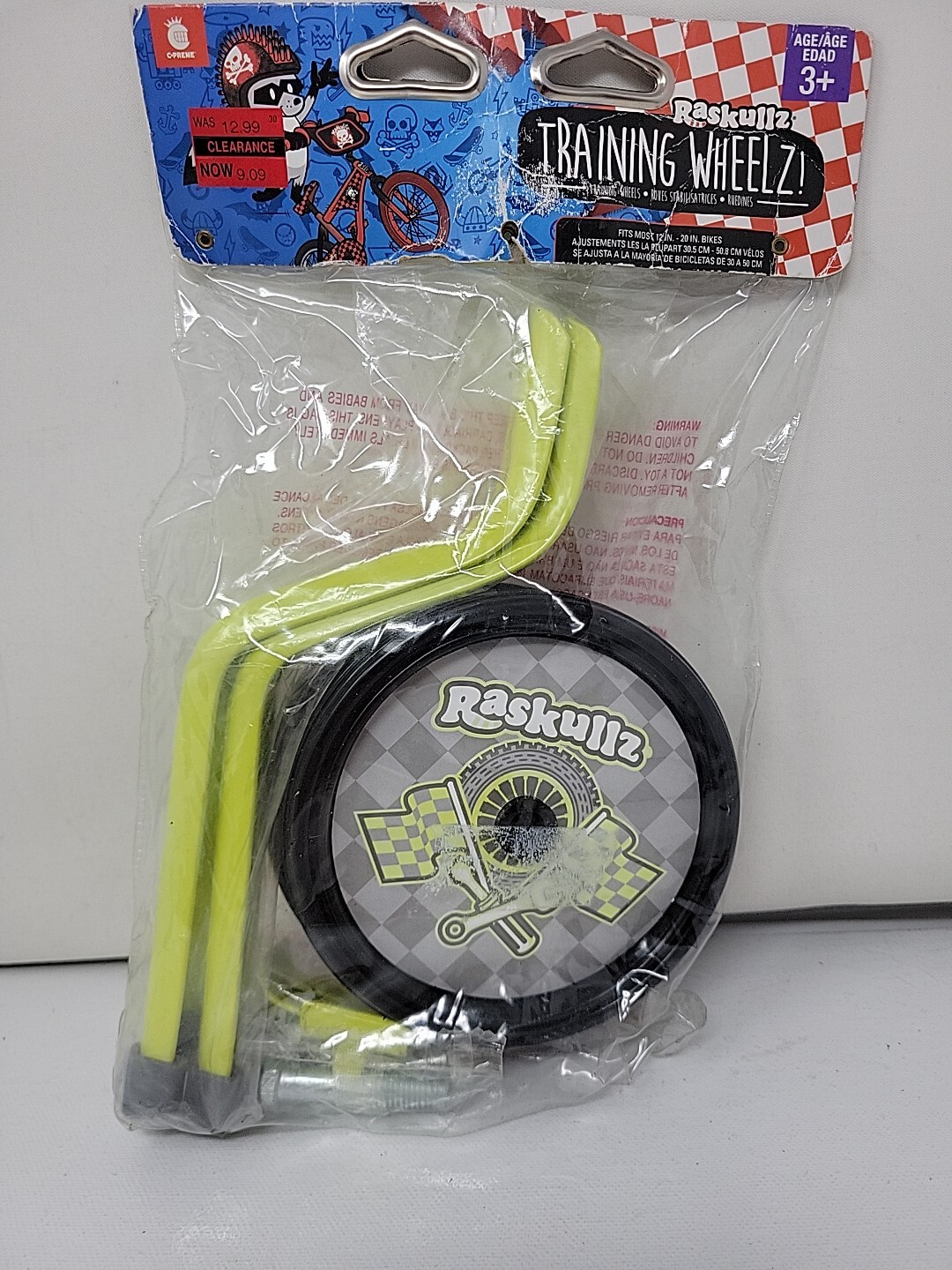 Raskullz Training Wheelz Fits Most 12&rdquo;-20&rdquo; Bikes Green N