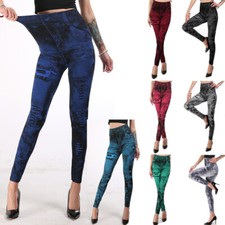 High Waist Women's Denim Jean Leggings Slim Stretch Pencil Jegging Elastic Pants