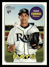 2018 Topps Heritage #670 Yonny Chirinos Rookie Card Tampa Bay Rays