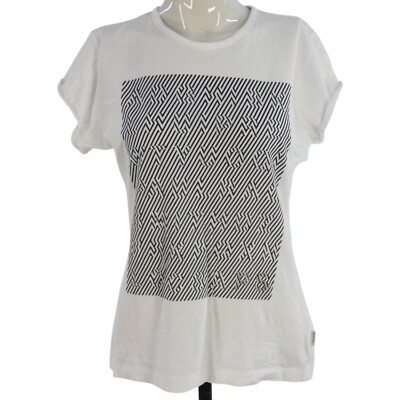 Paul Smith T-Shirt Geometric Optical Print Weiß Tee Designer Baumwolle Gr. S