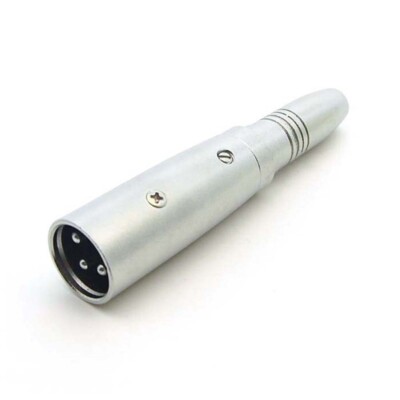 XLR 3P Male to 1/4'' 6.35mm Stereo Female Adapter Converter Connector Nickel