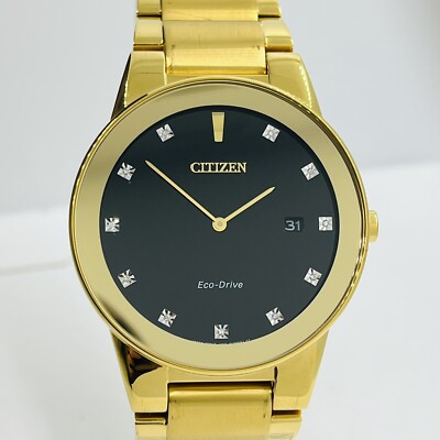 Citizen Men's Axiom Eco-Drive Gold Diamond 40mm Stainless Steel