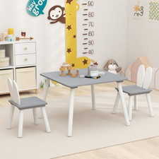 Set Tavolo per Bambini Con 2 Sedie, Tavolo per Bambini, Gambe in Legno Massiccio