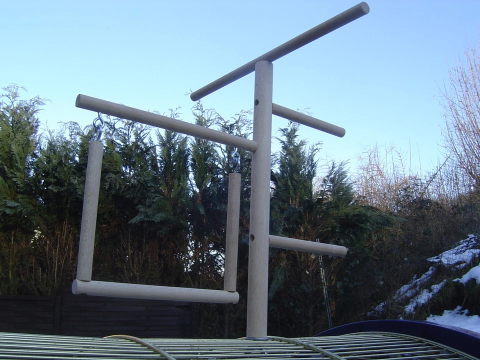 pipano Klettergerüst 12 mm mit Vogelschaukel, Sitzstange, Wellensittich, KV12