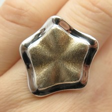 925 Sterling Silver Textured Wide Ring Size 6 3/4