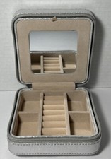 Nordstrom Rack Jewelry Case Square Zip, Compact, Organizer, Travel Mirror