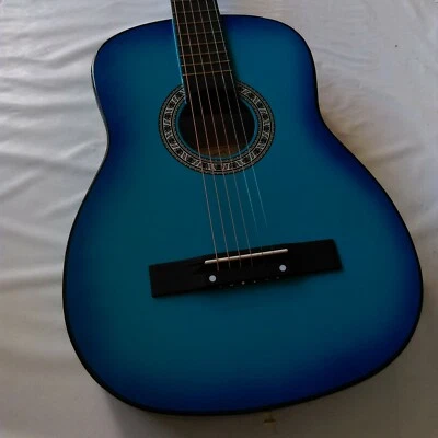 GUITARE SÈCHE ( DE PLAGE) ACOUSTIQUE FORMAT 38" BLEU - NEUF GARANTIE 12 MOIS - Photo 1/4