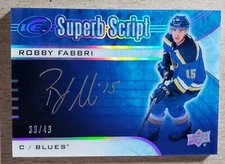 2015-16 Upper Deck Ice Robby Fabbri Auto RC /49 St. Louis Blues Autograph Rookie