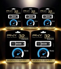 PNY Turbo 32GB USB 3.0 Flash Drive - P-FD32GTBAT2-GE BRAND NEW 5 Pack Lot