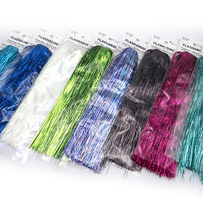 FLASHABOU ORIGINAL - Fly Tying Flash Material Musky Bucktail Skirt Tinsel Hedron