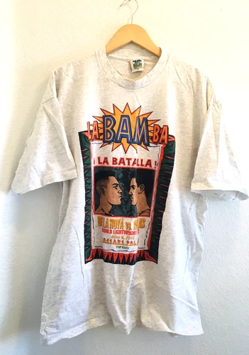 90s LaBAMba Oscar De La Hoya La Batalla RAP TEE XL C 1990s vintage concert t-shirt, vintage, size XL, single stitch, B+ condition