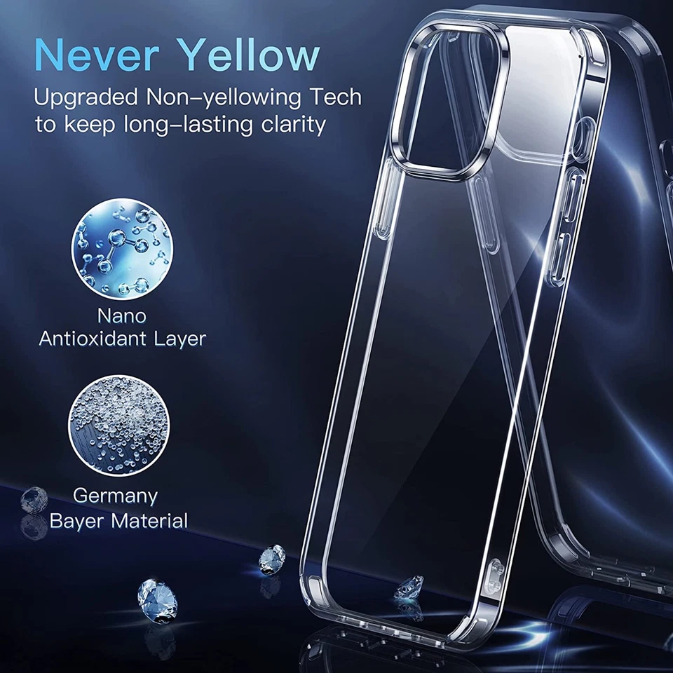 For iPhone 15 14 Plus 13 12 11 XR Pro Max SE 8 7 6 Clear Case + Screen Protector - Image 2 of 4
