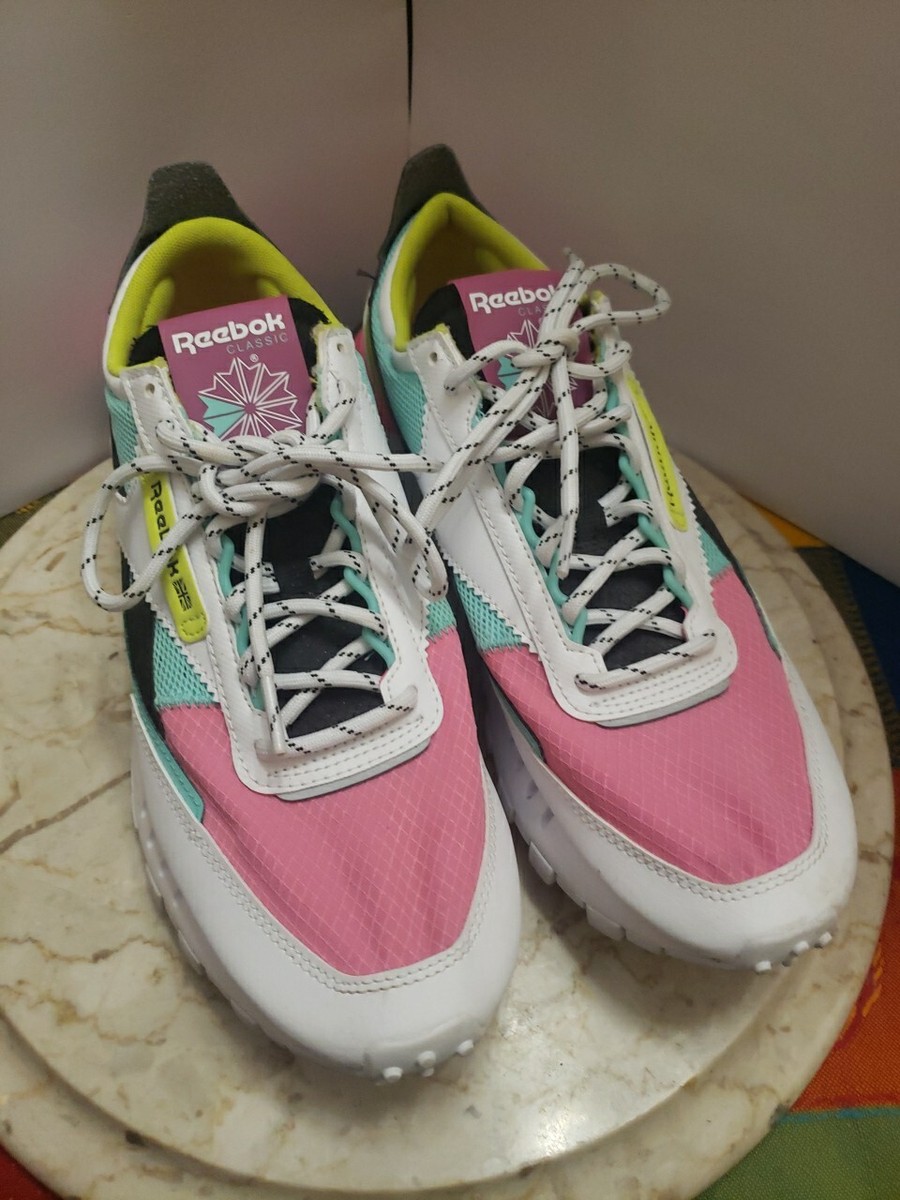 Reebok Women's CL Legacy Sneakers Size 10 70' Style Multicolor  PINK/MINT/BLACK/W