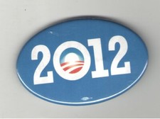 2012 Barack OBAMA OVAL Campaign pin RAINBOW Sunrise LOGO pinback