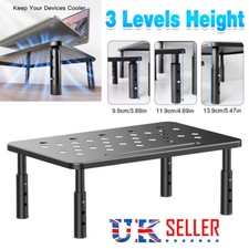 3 Heights Adjustable Metal Monitor Stand Riser Ergonomic Laptop PC Support