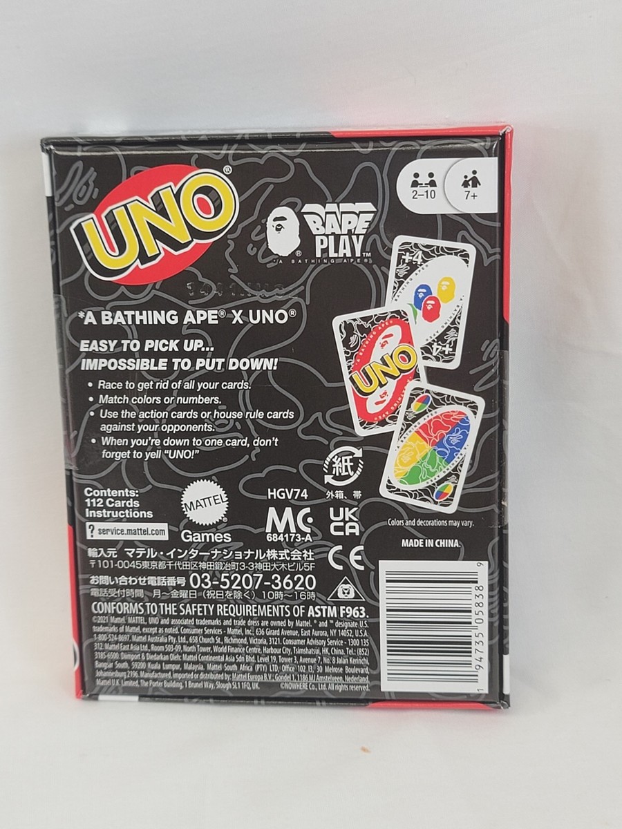 UNO A Bathing Ape Card Game 50th Anniversary Special Edition BAPE