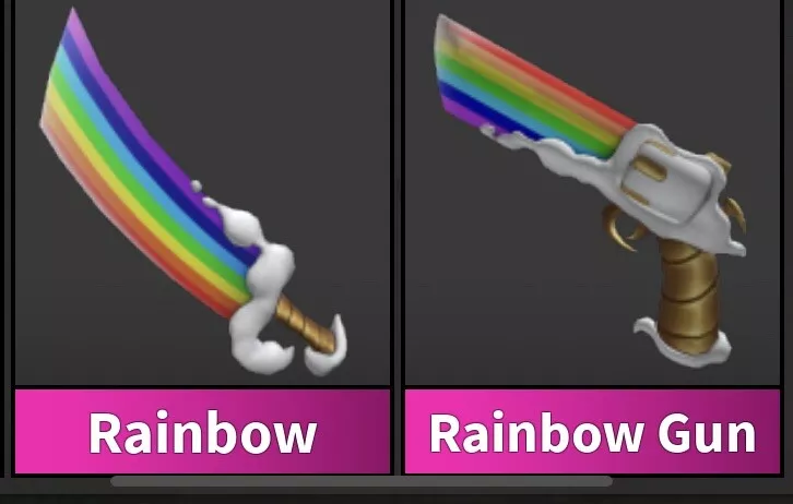 Roblox Murder Mystery 2 MM2 Rainbow Gun Godly Knifes and Guns