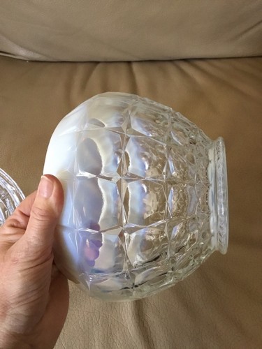 Vintage~INDIANA GLASS Tiara Opalescent Glass Vase Bowl w/Lid ~8.5” X 7.5”~1970s - Picture 9 of 11