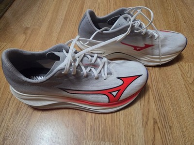 New Mizuno Wave Rebellion Flash 3 White Neon Red Men's Size 11 Running Shoes