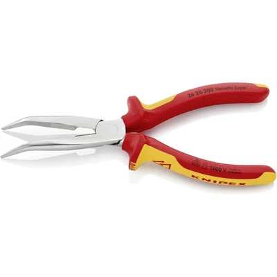 Knipex 26 26 200 VDE Flachrundzange 45° gebogen Vanadium Elektrostahl 200 mm