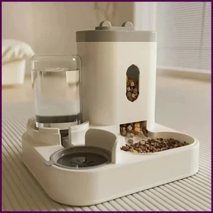 Automatic Feeder Dog Cat Food Bowl With Water Fountain Large Capacity Pet