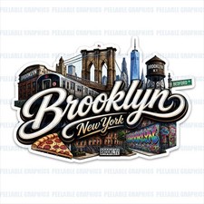 Brooklyn New York NY Vinyl Decal Sticker Travel Luggage Souvenir A
