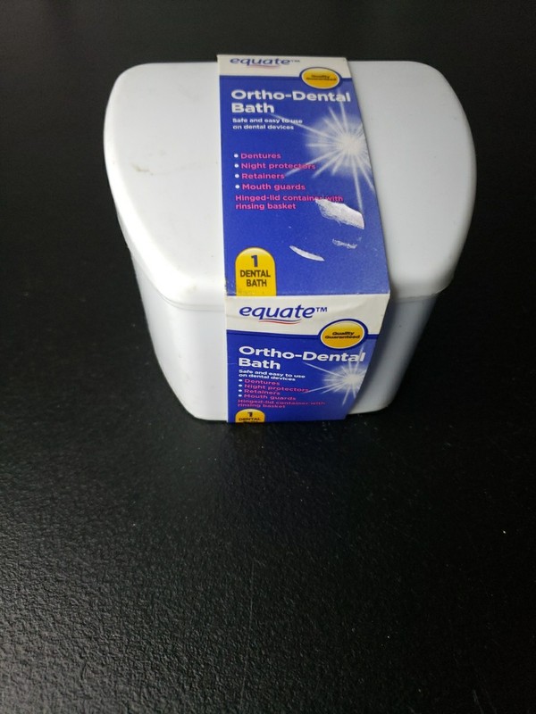 Equate Ortho-Dental Bath Container for Dentures Retainers and Mouth Guards. New
