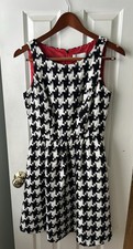 Jessica Simpson Houndstooth Black & white Classic Fit & Flare Style Dress Size 2