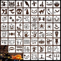 Halloween Schablonen Set 60Stk 7,6Cm Wiederverwendbar Malschablonen Deko